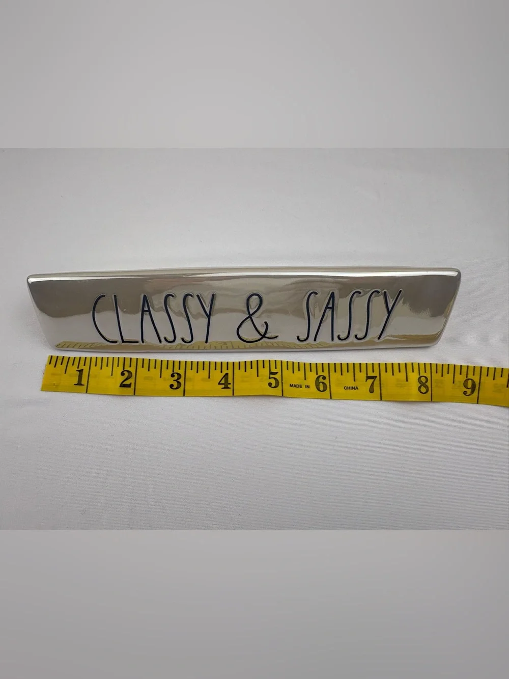 Rae Dunn by Magenta “CLASSY & SASSY” Ceramic Desk Plaque